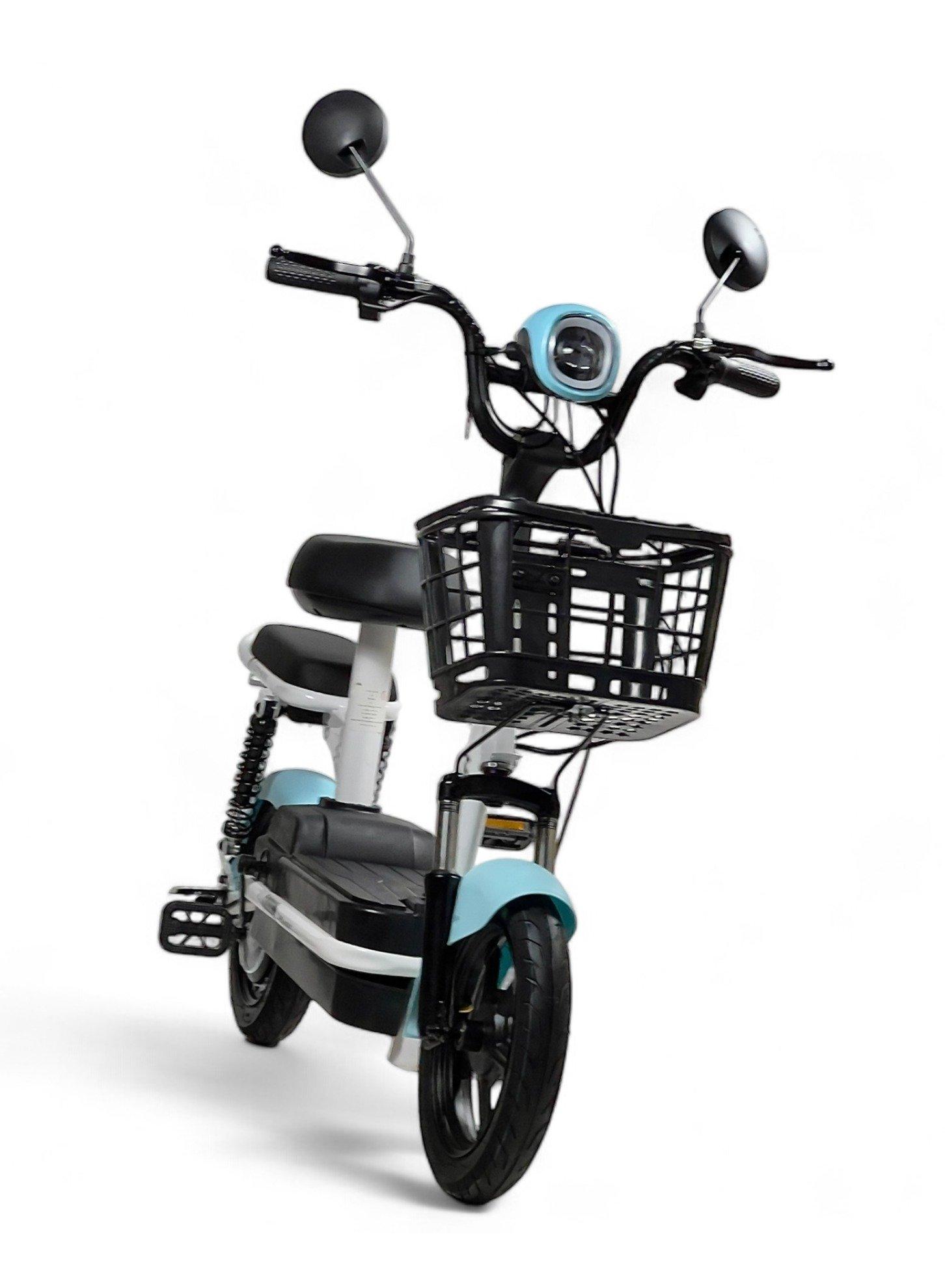 Electric Scooter V25, Max Speed 30-40 KM/H, 48V With 4 Batteries, Electric Kick Scooter With Double Seats, Manual Pedals & Front Basket, Scooter Range 35-KM, 14-inch Size Air-Filled 3