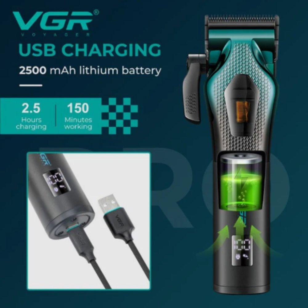 Vgr, a professional hair clipper with a stylish design, powerful performance, and high precision for the perfect shave. 4