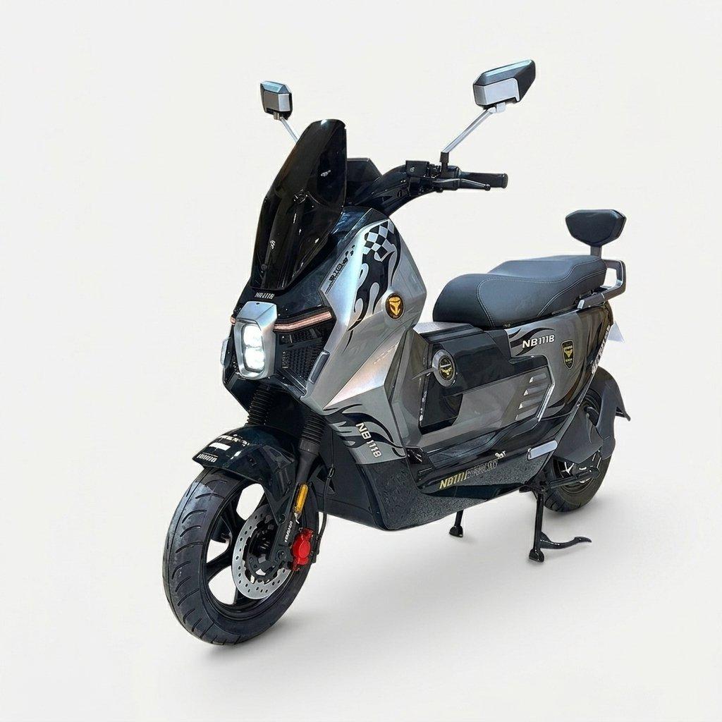 High-performance adult electric scooter with 5000w hyper-motor, smart remote control, interactive lights & digital dashboard 3