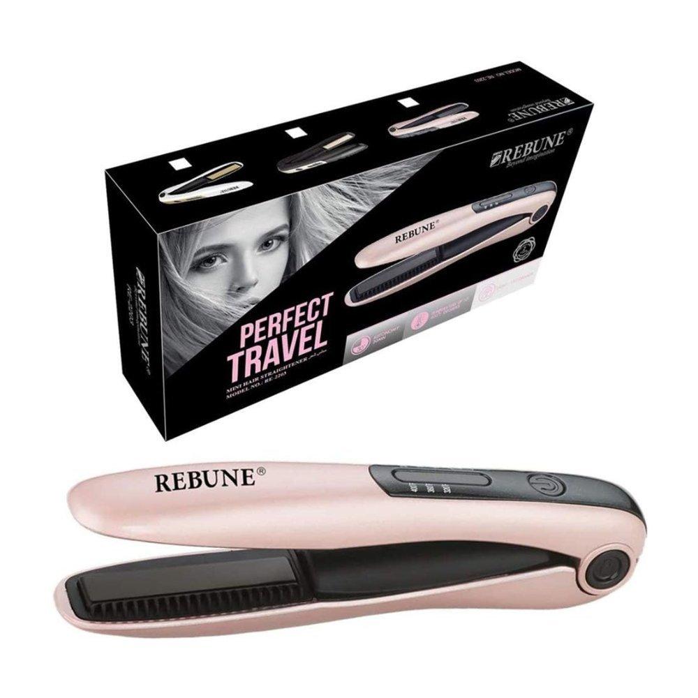 Rebune mini wireless hair styler (re-2203) | usb rechargeable multifunctional portable cordless hair straightener & curler 4