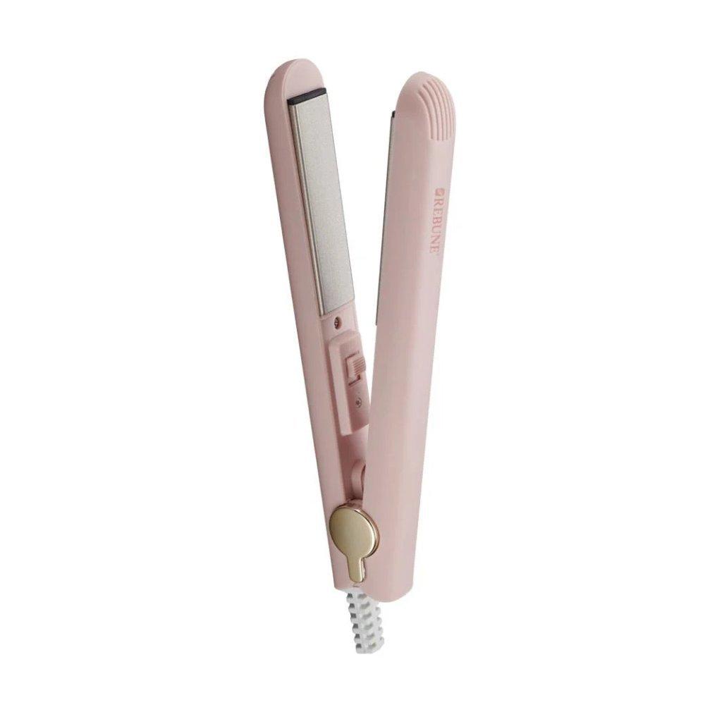 Rebune mini ceramic hair straightener (re-2215) | portable compact flat iron for travel & quick touch-ups 3