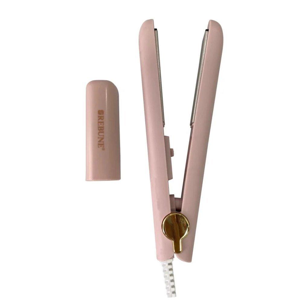 Rebune mini ceramic hair straightener (re-2215) | portable compact flat iron for travel & quick touch-ups 4