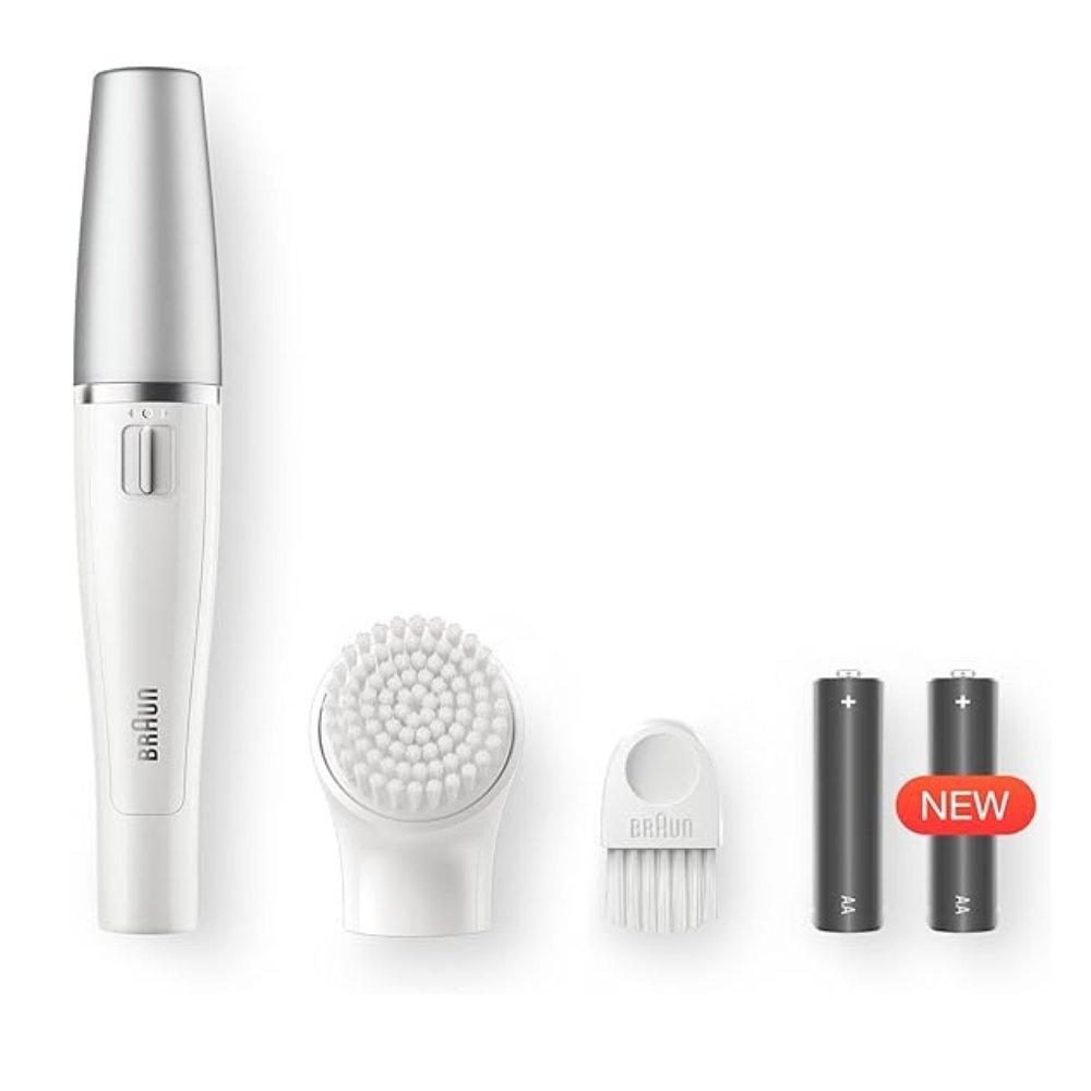 Braun facespa facial hair remover & cleansing brush se810 - 100% waterproof - precision facial epilator & deep pore cleaning system - professional skincare tool 4