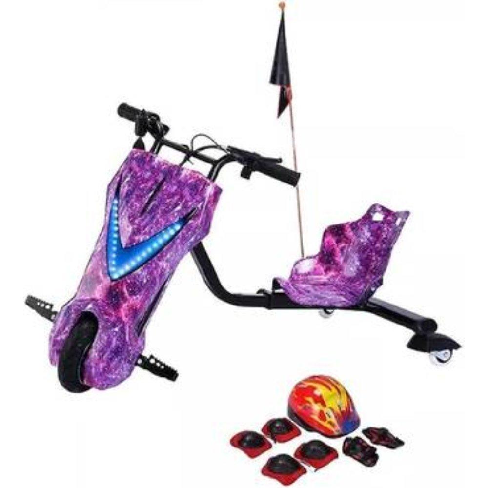 Electric Drifting Scooter for Kids with 36V Rechargeable Battery, 3 Adjustable Speeds, Bluetooth Music, LED Front Light, Digital Display, Hand Brake, Safe & Durable Drift Scooter for Kids Ages 3–8 3