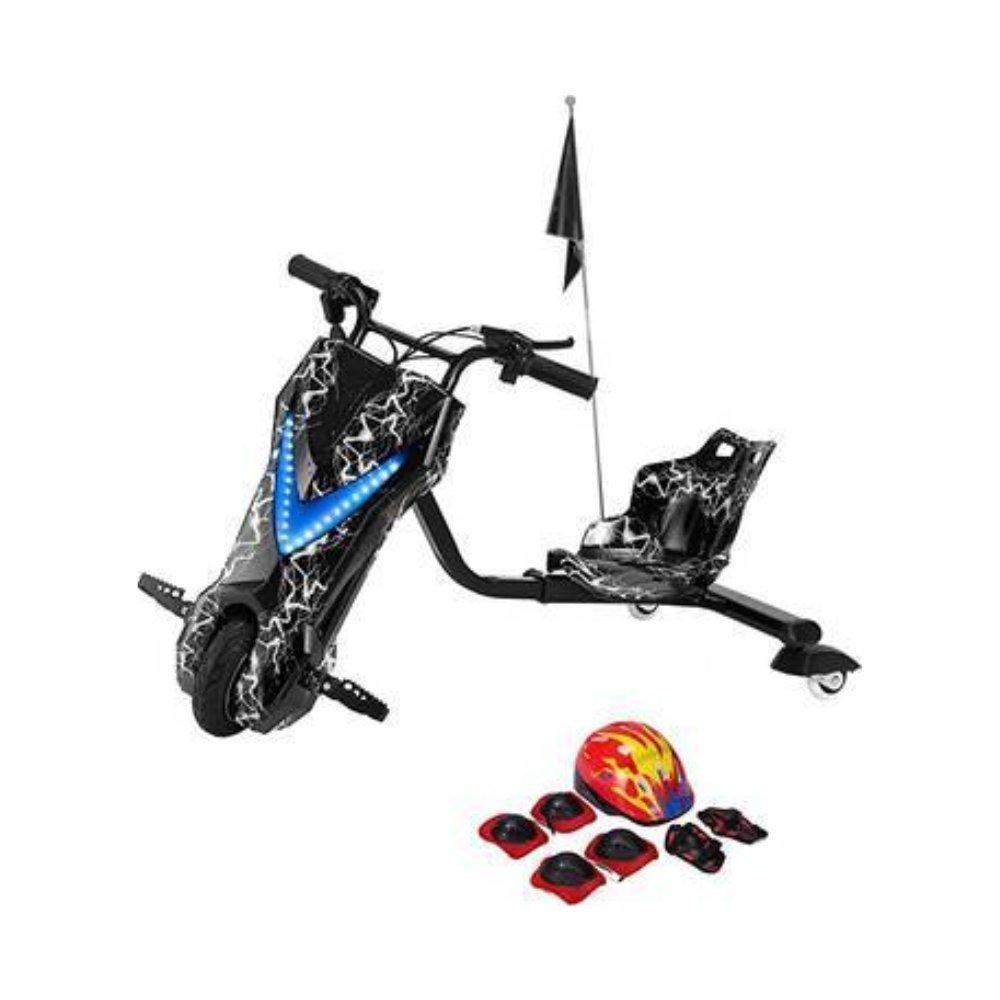 Electric Drifting Scooter for Kids with 36V Rechargeable Battery, 3 Adjustable Speeds, Bluetooth Music, LED Front Light, Digital Display, Hand Brake, Safe & Durable Drift Scooter for Kids Ages 3–8 3