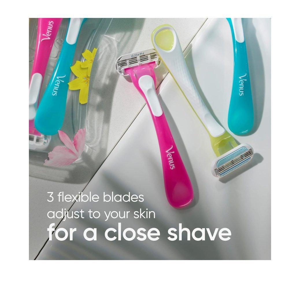 Gillette venus tropical disposable razors for women with exotic scented handles | smooth protective skin female shaving blades - super value 4 + 2 pack 4