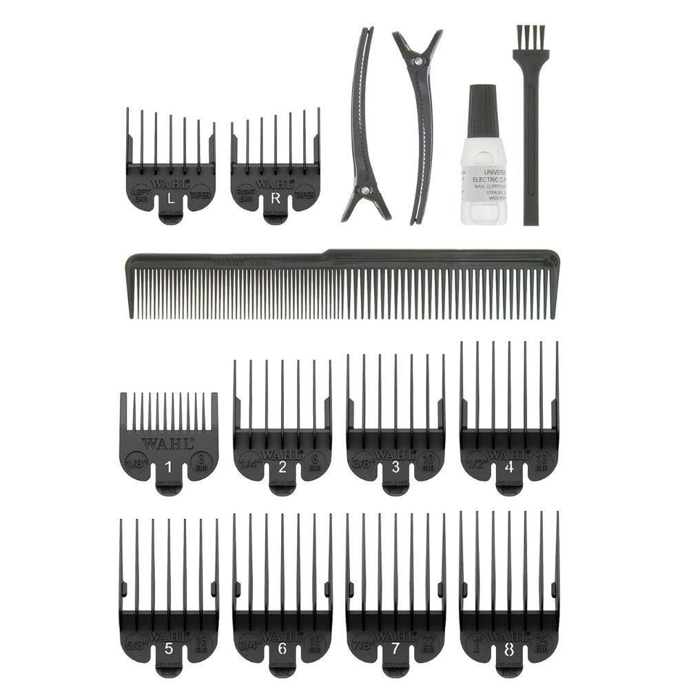 Wahl men's clip & rinse cordless hair clipper set - equipped with nose & ear hair trimmer & washable blades - premium father's day grooming gift pack 4