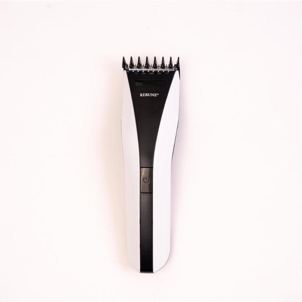 Rebune professional hair clipper & trimmer (model re-7704) - 6 adjustable length settings with minimalist quiet design - white & grey with black accents 3