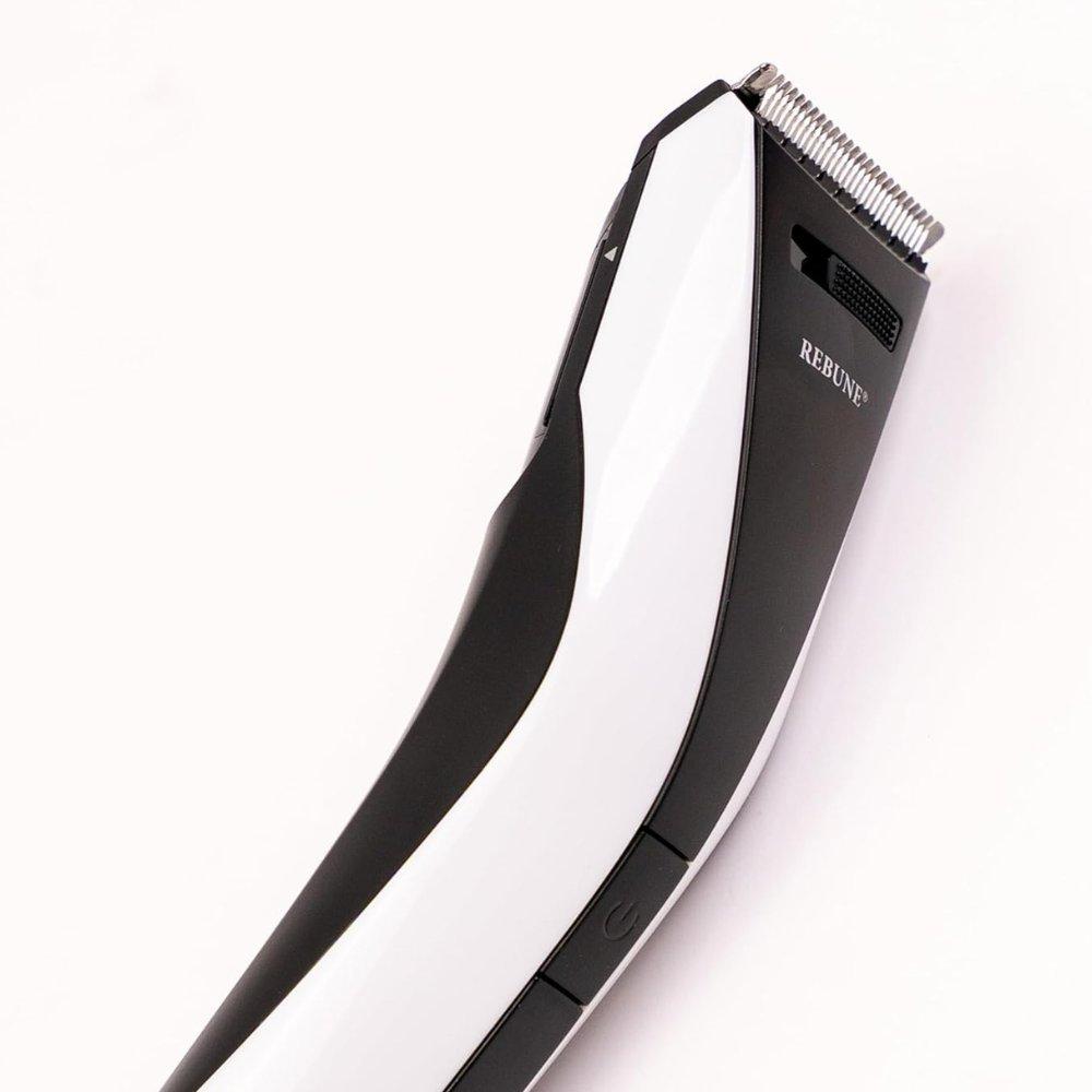 Rebune professional hair clipper & trimmer (model re-7704) - 6 adjustable length settings with minimalist quiet design - white & grey with black accents 4