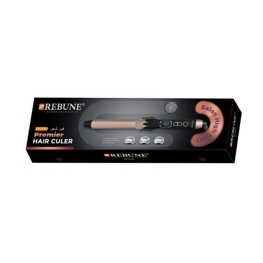 Rebune re-2190 premier series 28mm ceramic hair curler - high-performance tourmaline curling iron for large voluminous waves & loose natural curls 4