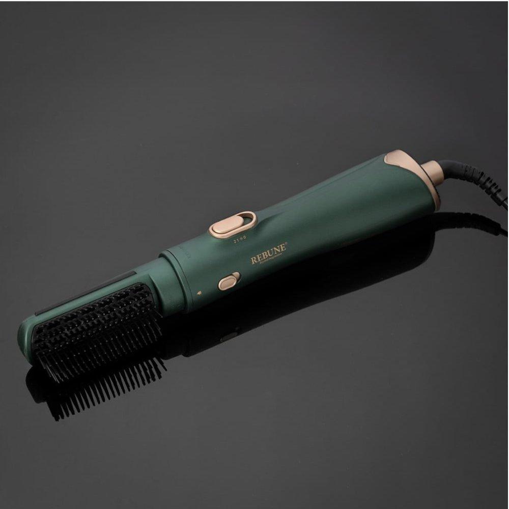 Rebune stylist consult 1200w professional hot air brush styler with 2 interchangeable attachments - easy one-button release hair dryer & silk smooth straightener, model re-2085-2 4