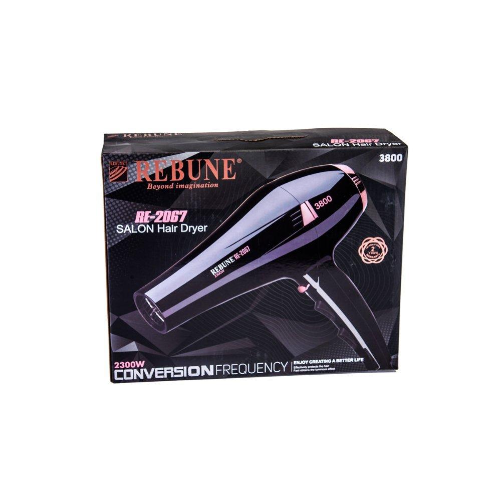 Rebune 2300w heavy-duty professional salon hair dryer with air concentrator nozzle - high-velocity ionic blow dryer for rapid drying & styling, model re-2067 4