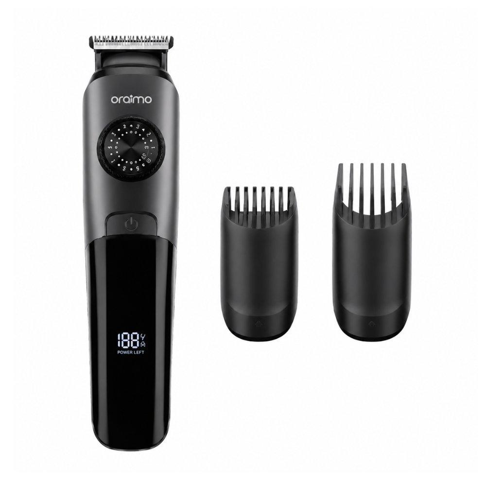 Oraimo smarttrimmer dual dial precision cordless men's beard trimmer - black high-accuracy styling shaver with skin-friendly blades & type-c charging 3