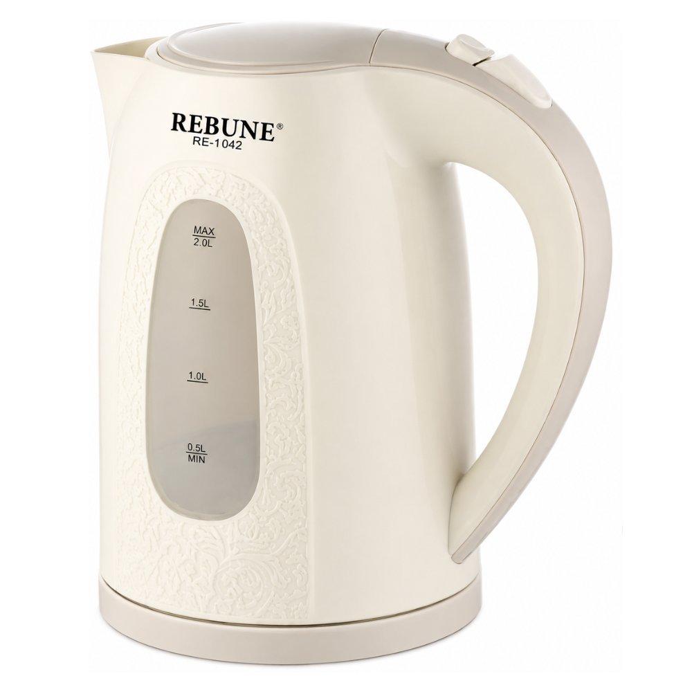Rebune re-1-042 electric kettle 2.0l 1850–2200w – fast boil water kettle with 360° swivel base, built-in water filter, led light, auto shut-off and boil-dry protection 3