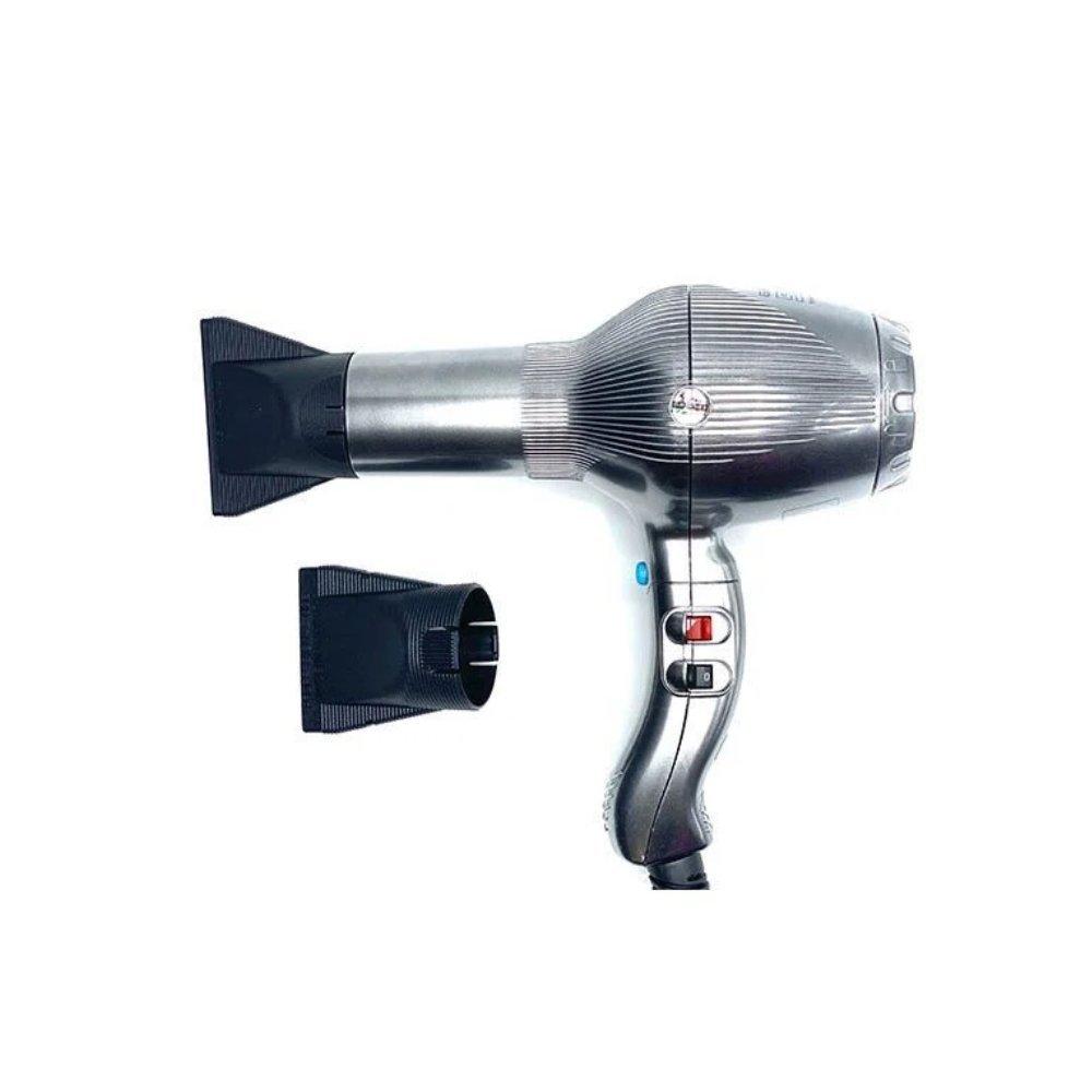 Gamma+ professional hair dryer silver 2100–2500w – ionic technology, multiple heat & speed settings, cool shot button with styling nozzles 3