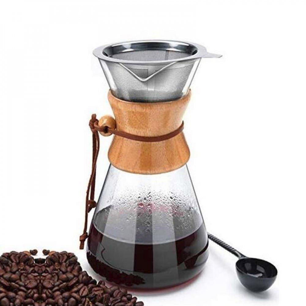 Rebune 600ml glass coffee drip pot with reusable stainless steel filter (model: rwg-600) - borosilicate pour-over coffee server & brewer 4