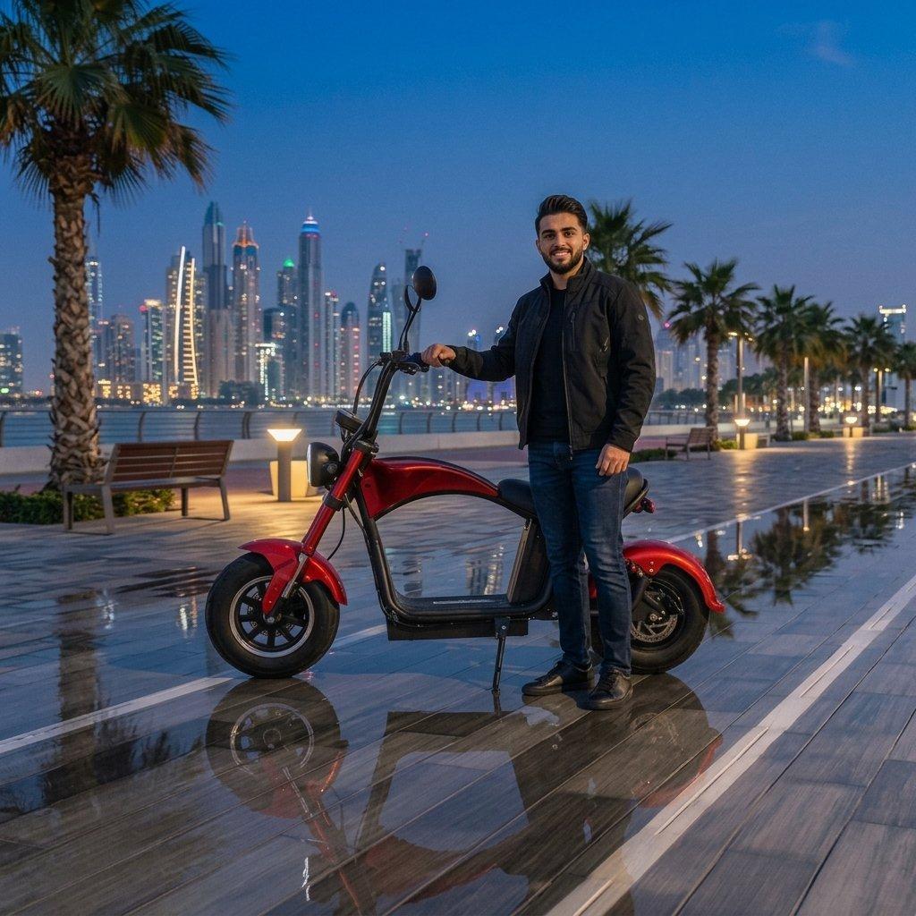 High-power electric scooter with 1000w motor & 48v battery – hydraulic oil brakes, dual shock absorbers, & advanced anti-theft alarm 4