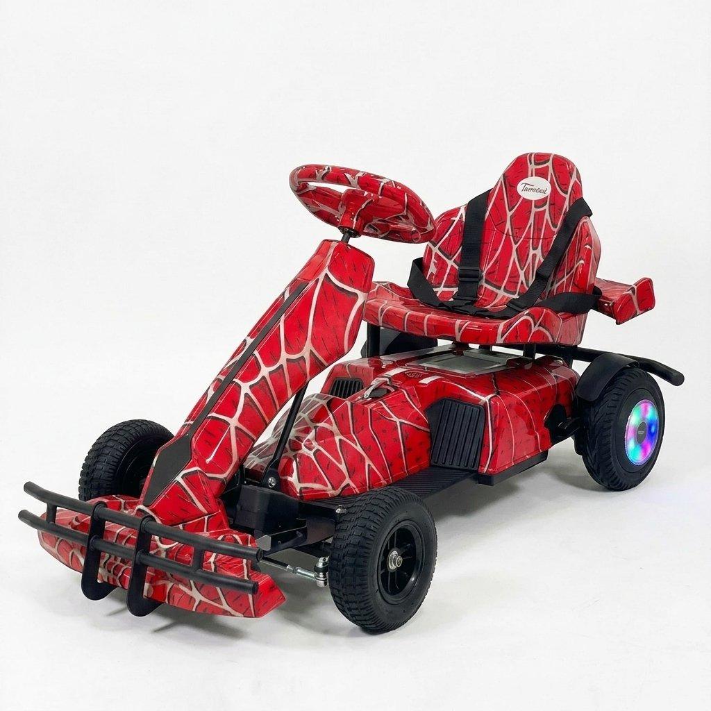 Electric go-kart car with powerful 400w motor & 36v battery – features wide ergonomic seat, forward & reverse shift, handbrake, and safety belt for an exciting & safe ride 3