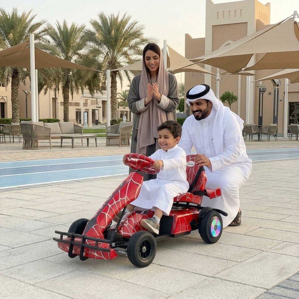Electric go-kart car with powerful 400w motor & 36v battery – features wide ergonomic seat, forward & reverse shift, handbrake, and safety belt for an exciting & safe ride 4