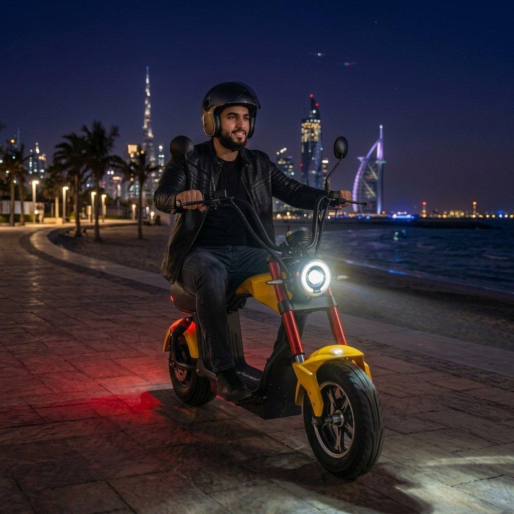 High-power electric scooter with 1000w motor & 48v battery – hydraulic oil brakes, dual shock absorbers, & advanced anti-theft alarm 4