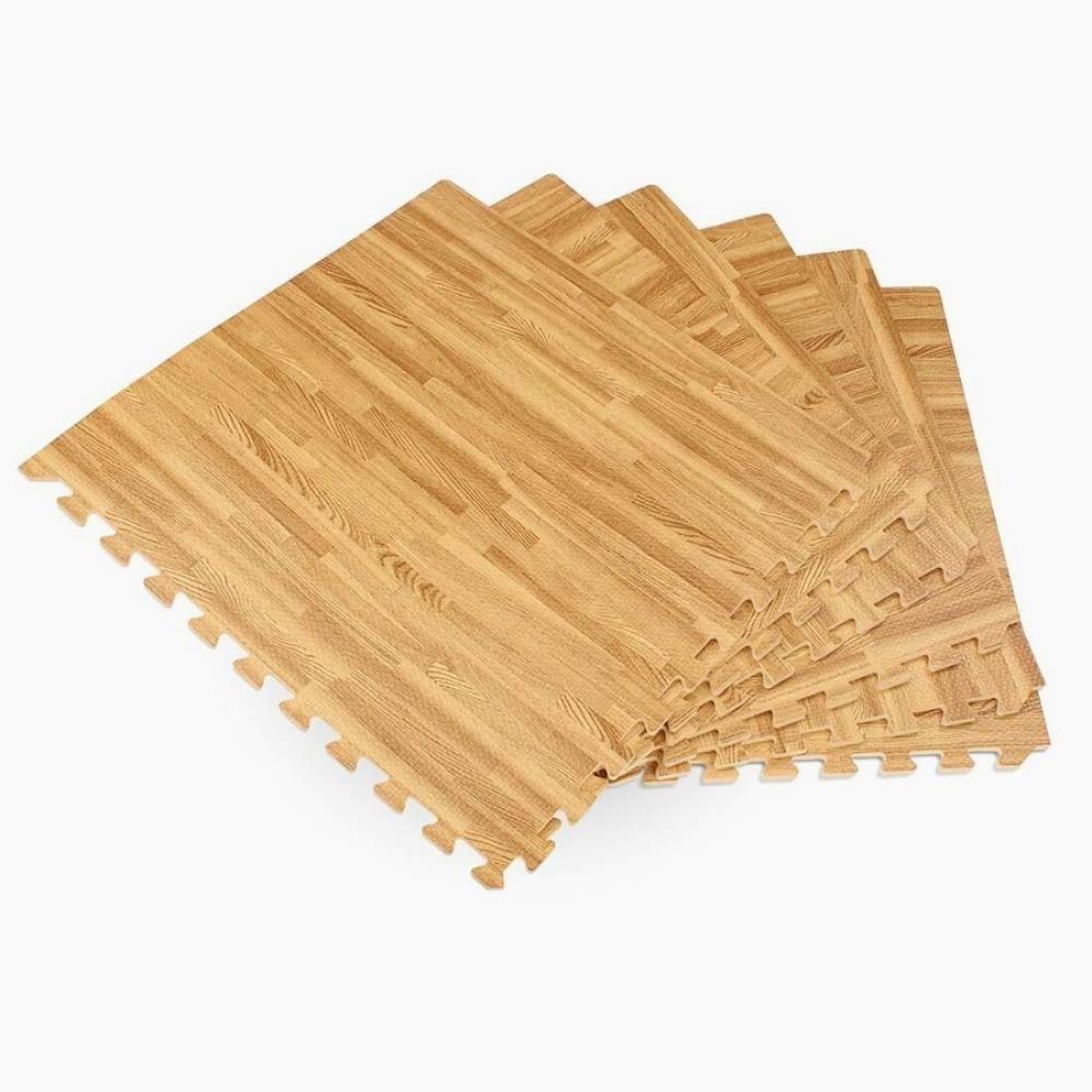 Kangaroo interlocking wood-grain eva foam flooring tile – 1cm thick for home & gym use 3
