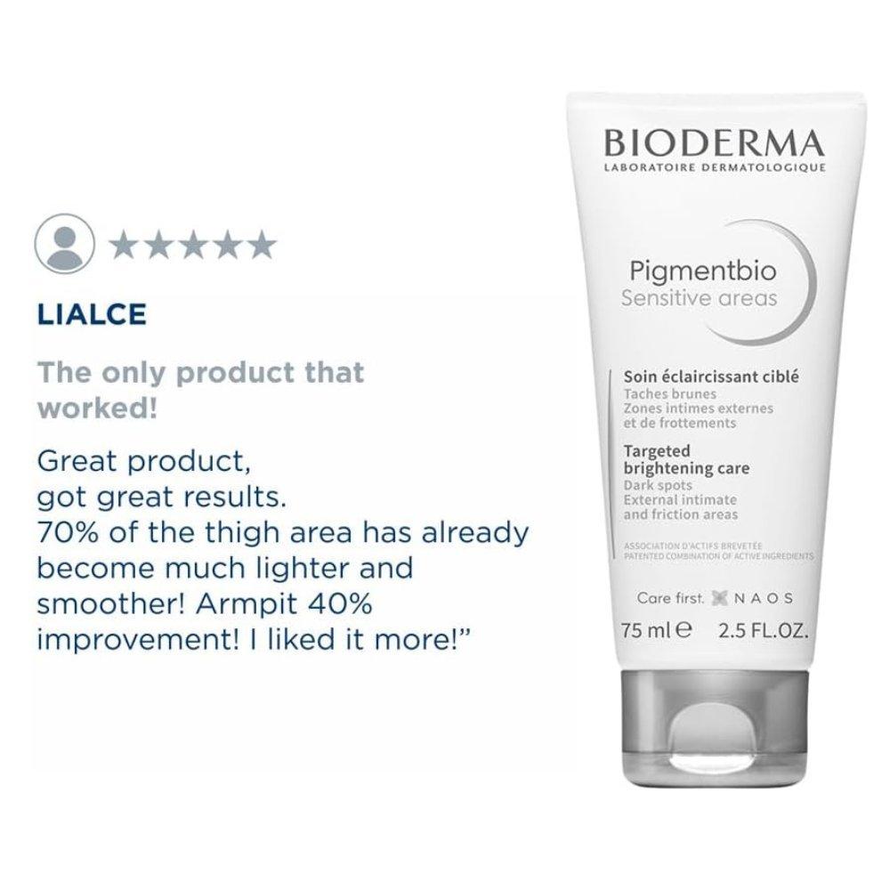 Bioderma pigmento lightening cream for sensitive areas 75ml | safe intimate skin whitening & dark spot corrector tone evening cream 4