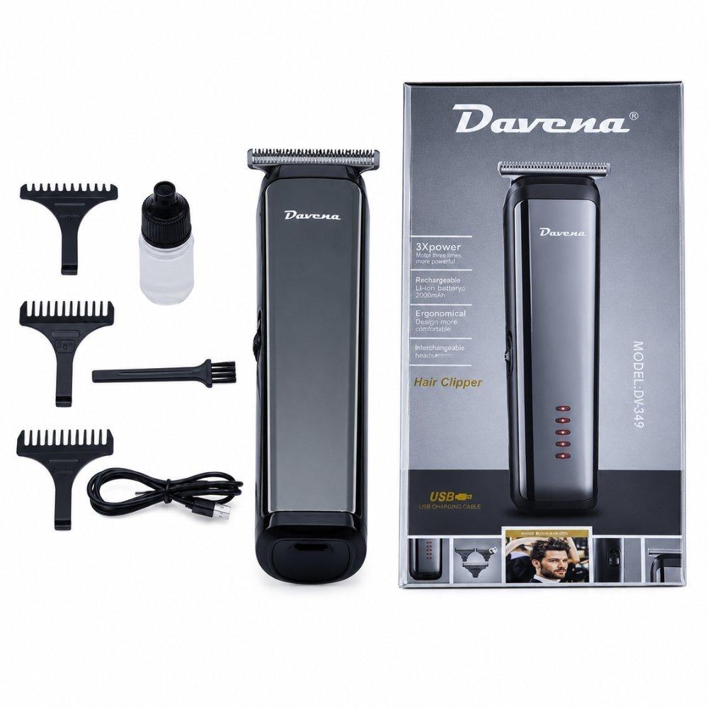 Davena dv349 cordless hair clipper & beard trimmer with usb charging & led battery indicator - 3x power dc motor 4