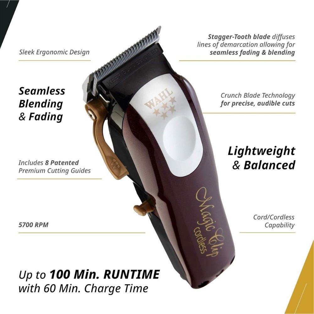 Wahl professional 5 star cordless magic clip hair clipper - model #8148 4