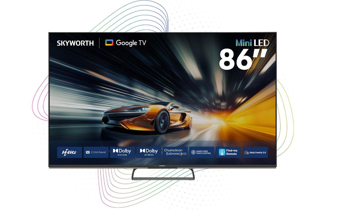 SKYWORTH スマートテレビ SKYWORTH, 86 Inch, Mini LED 4K Smart TV, 144Hz VRR - eXtra