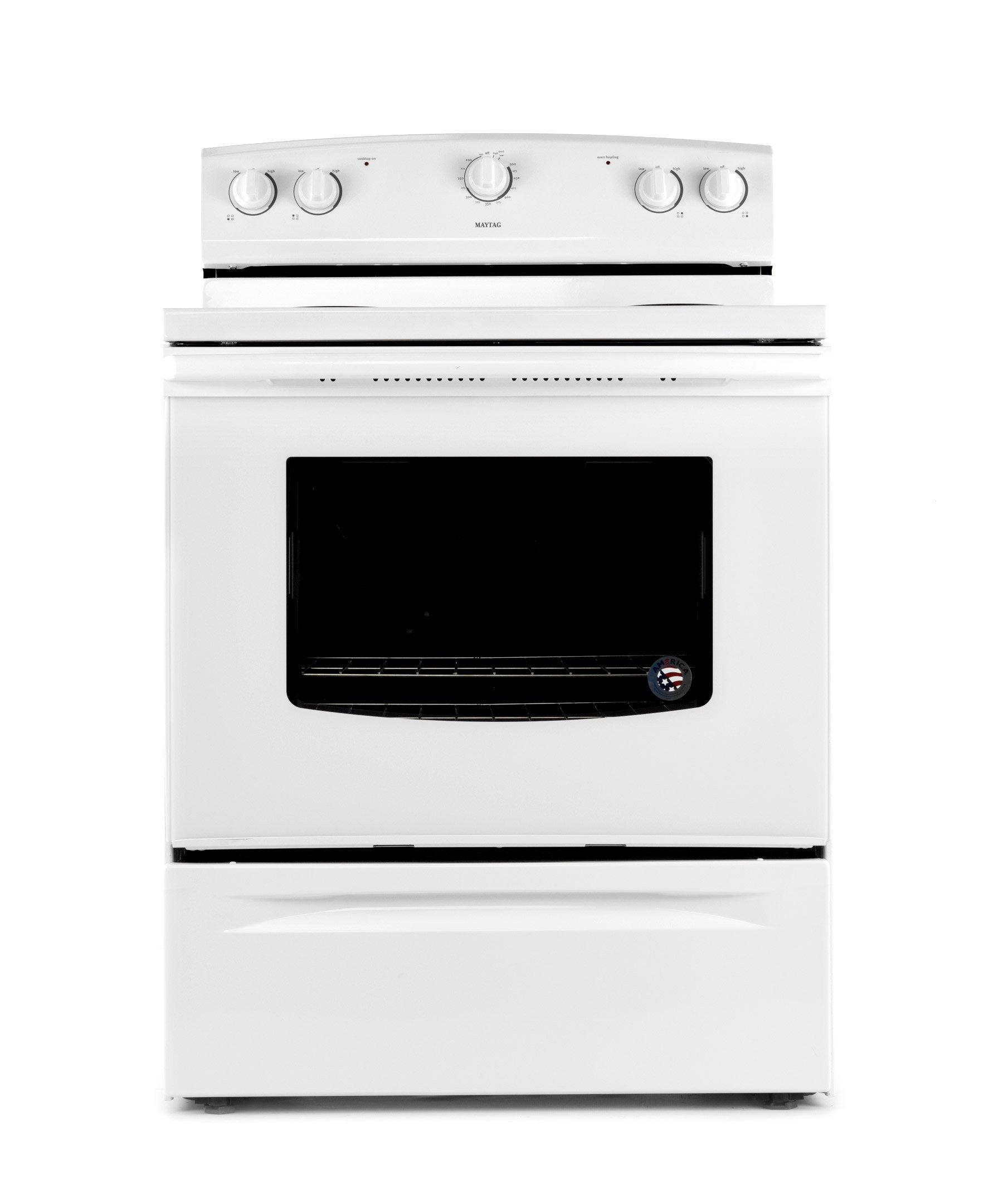 Buy Maytag Cooking Range, 4 Electric Burners, Coil Element, 220V 60Hz White Color in Saudi Arabia