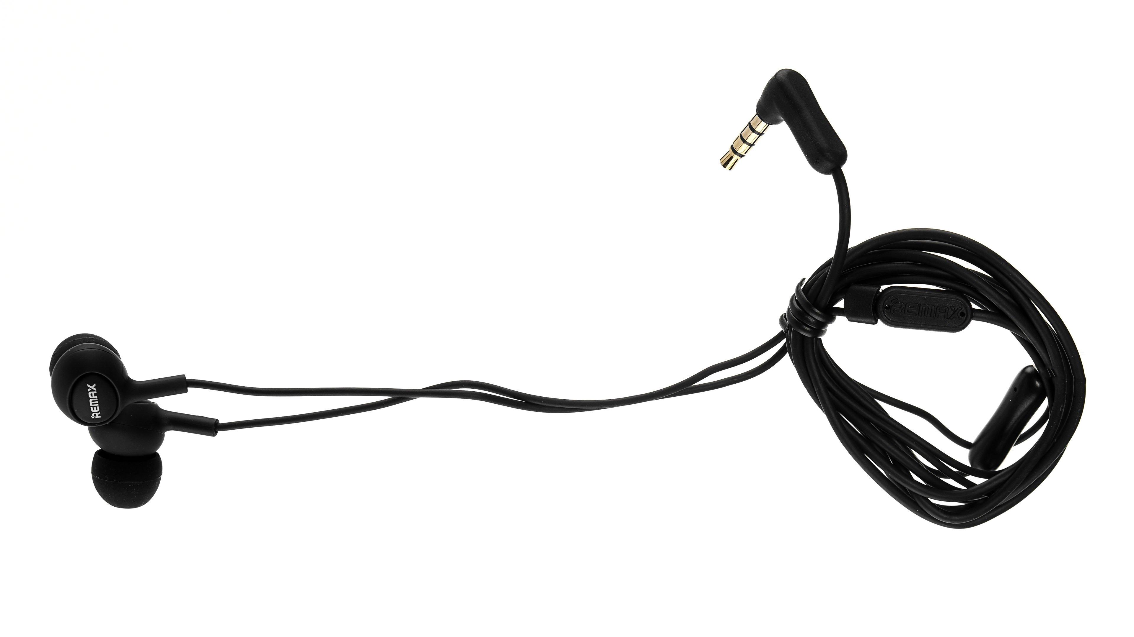 Remax stereo earphone with Mic, Black eXtra Saudi