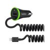 Belkin Car Charger+Coiled Micro USB Cable, Black