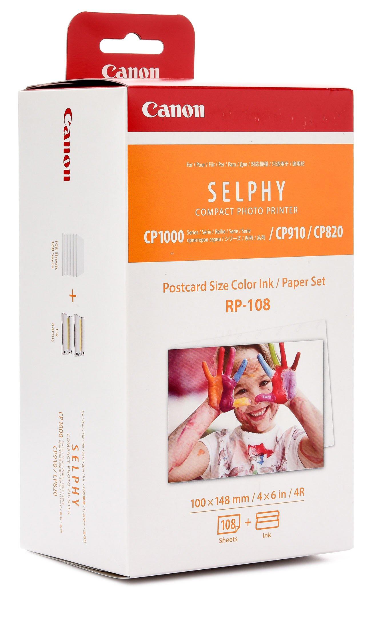 Canon selphy printer ink and paper 108 sheet of 4x6in paper extra