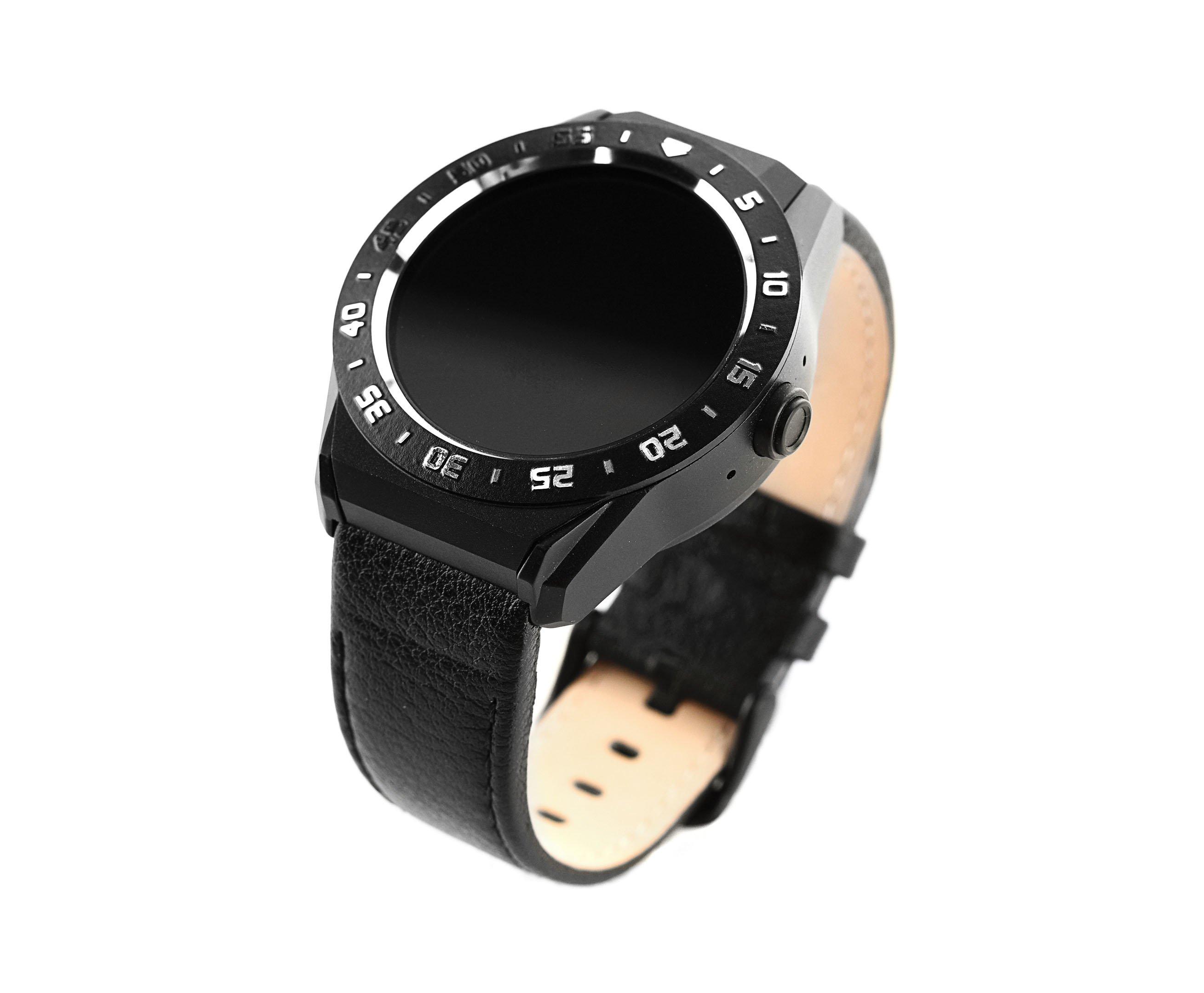 WIME,Smart watch R9 black metal leather 