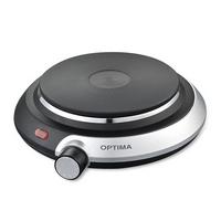 Optima Single Electric Hot Plate 1500W Black/Silver