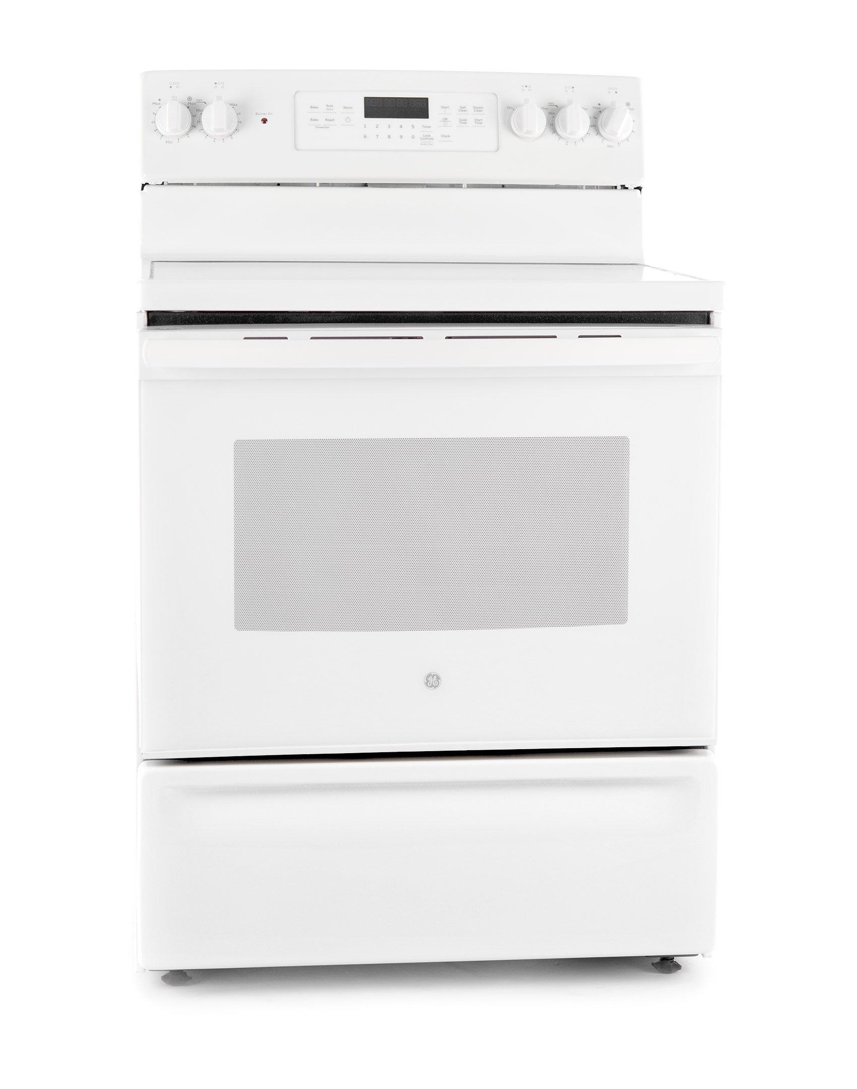 GE Free Standing Electric Range, 30 Inch, 4 Radiant elements 1 Warming Zone,White  - eXtra Saudi