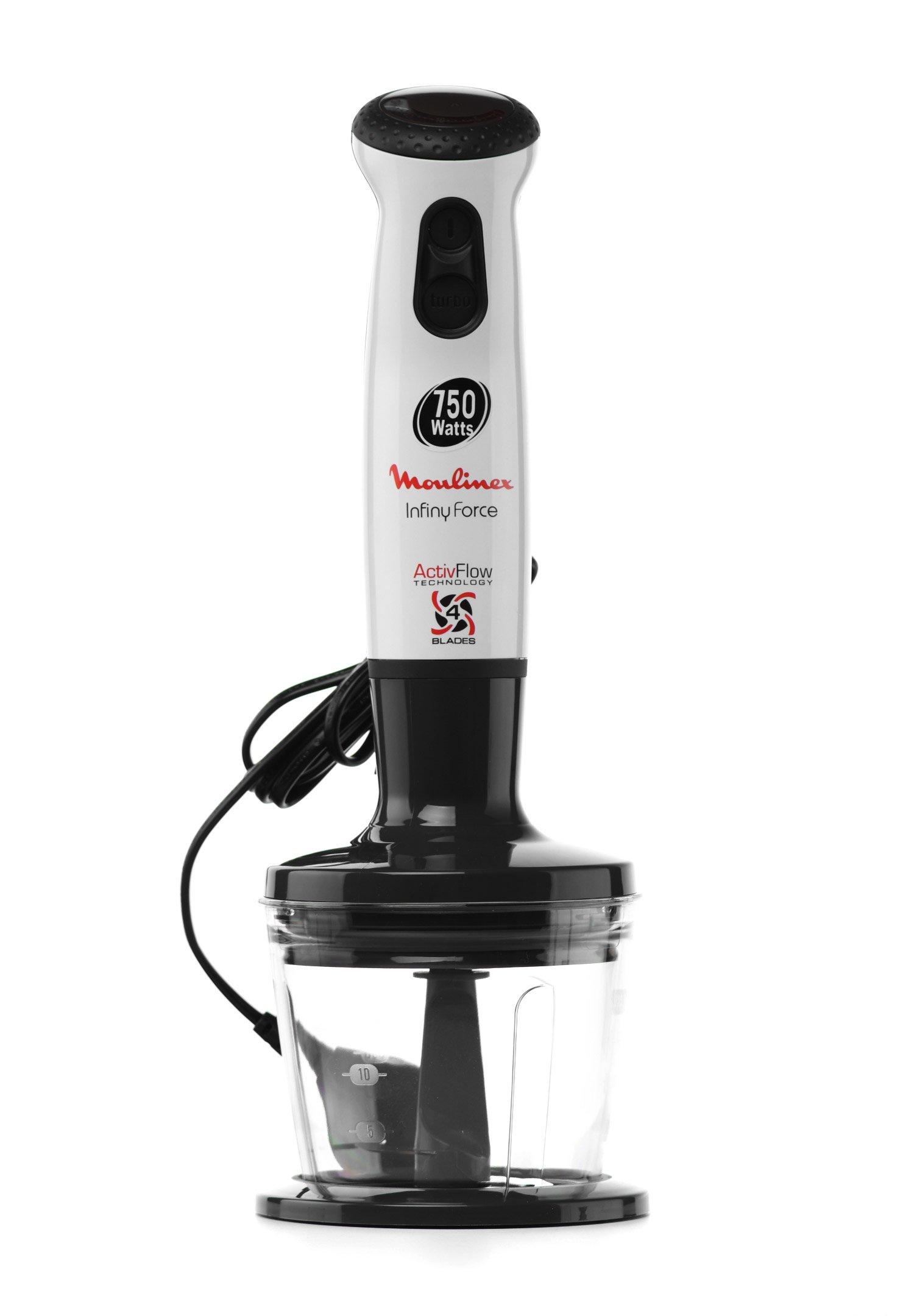 Moulinex Infinyforce Hand Blender+Grinder, 750W, Choper Capacity 500ML, Silver price in Saudi