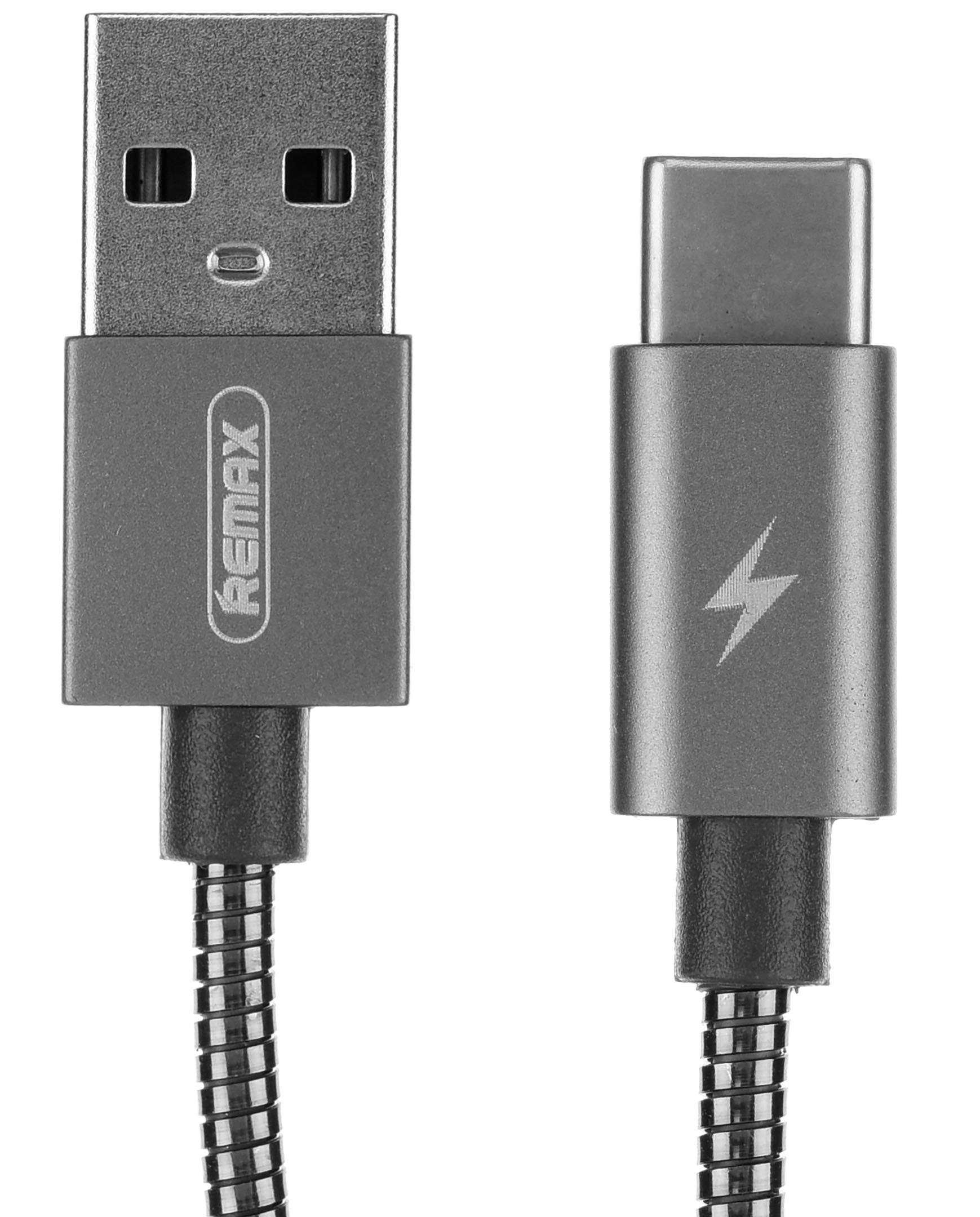 Buy Remax Data and Charging Cable, All USB Type C, Silver in Saudi Arabia