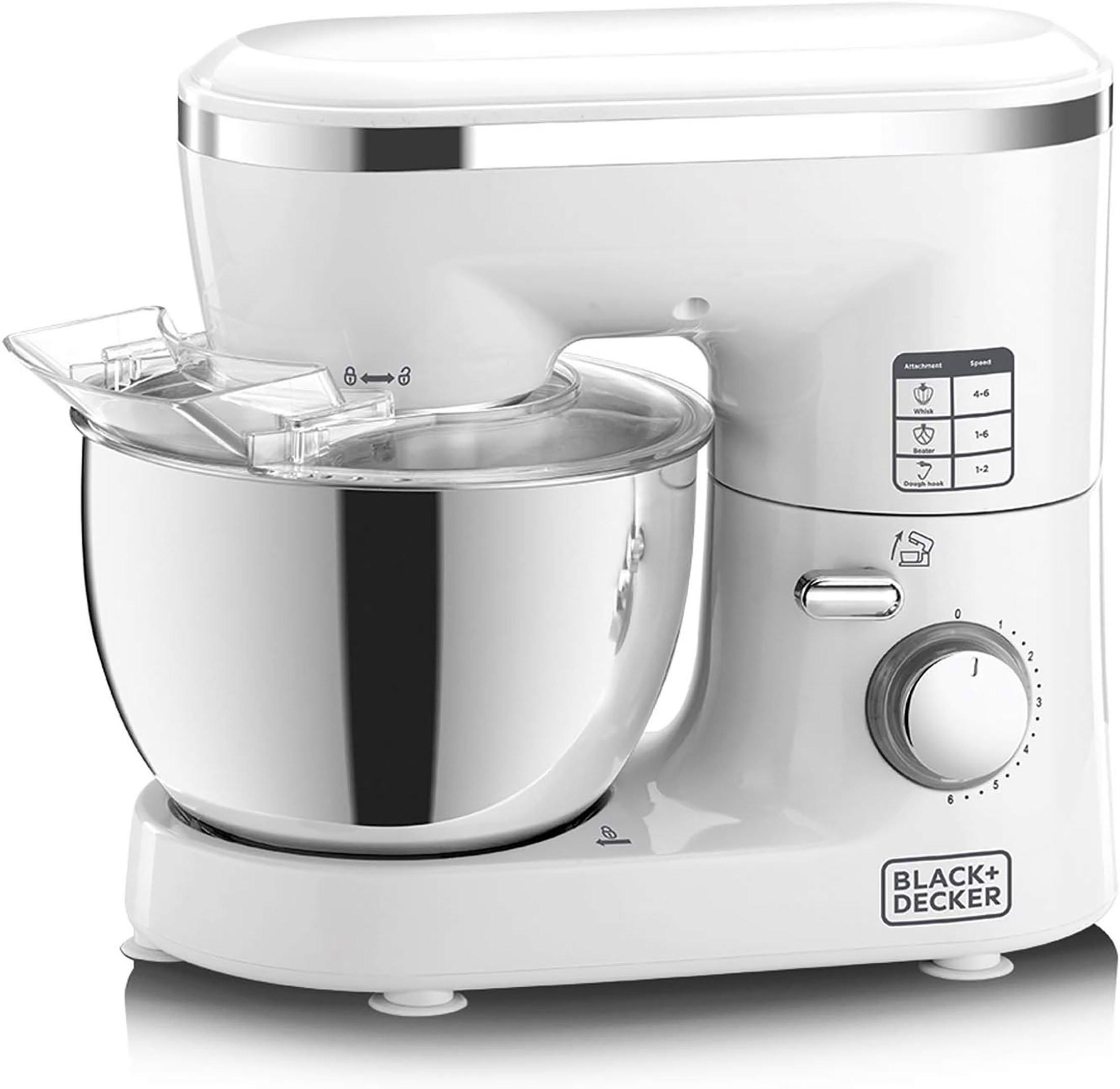 Black Plus Decker 4.0L Kitchen Machine Stand Mixer White eXtra