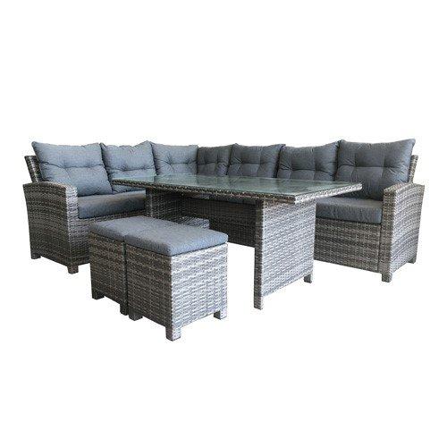 Homz 8 Seaters Patio Set With Dinning Table With 10 Cm Foam