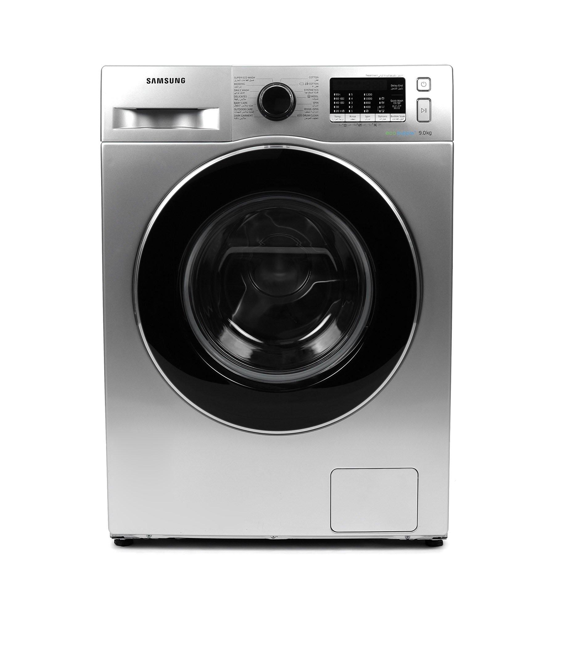Buy Samsung Front Load Fully Automatic Washer, Digtal Inverter, 9KG, Silver in Saudi Arabia