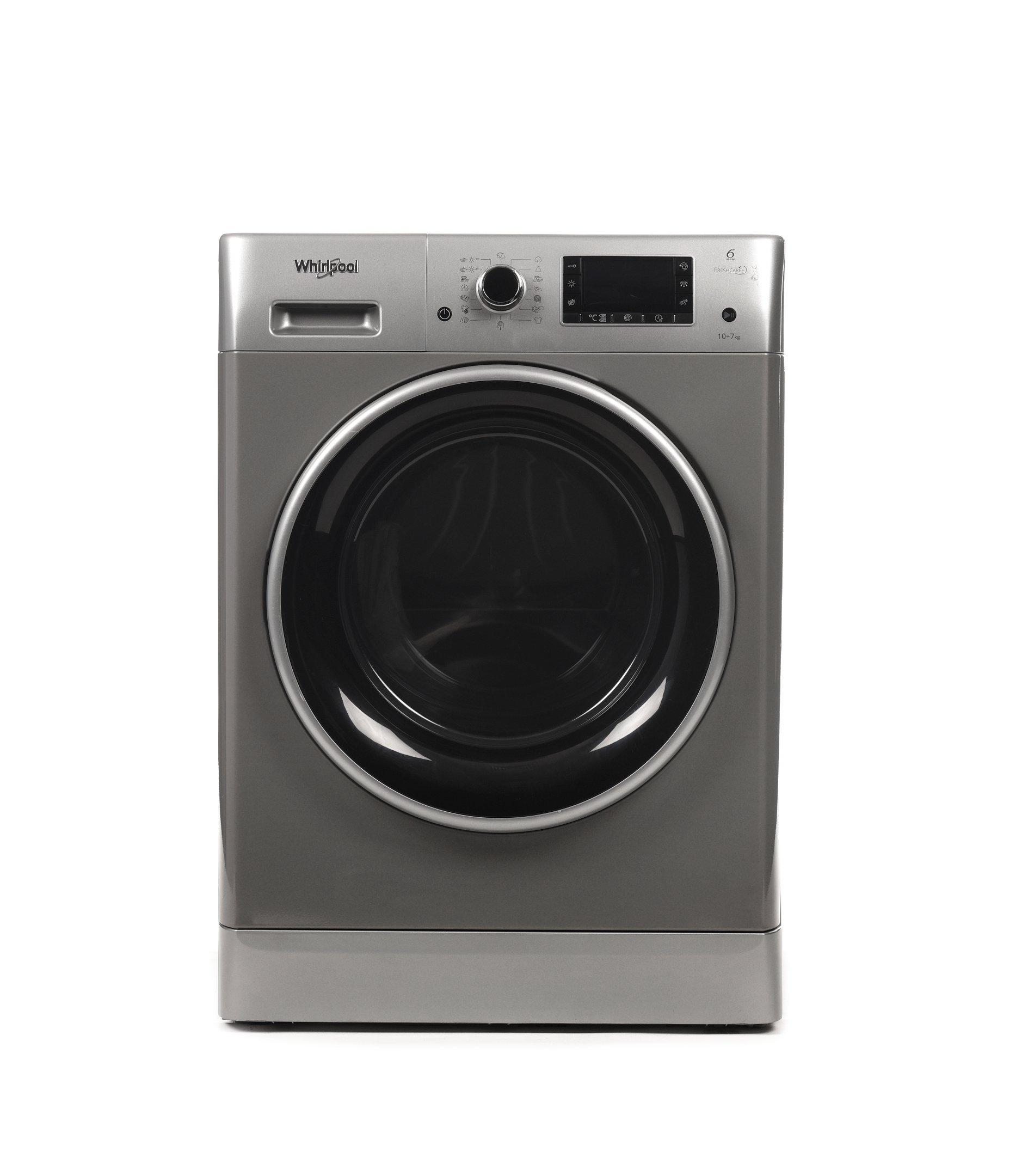 Buy Whirlpool Front Load Fully Automatic Washer/Dryer, 10Kg , Dryer 7kg, Silver in Saudi Arabia