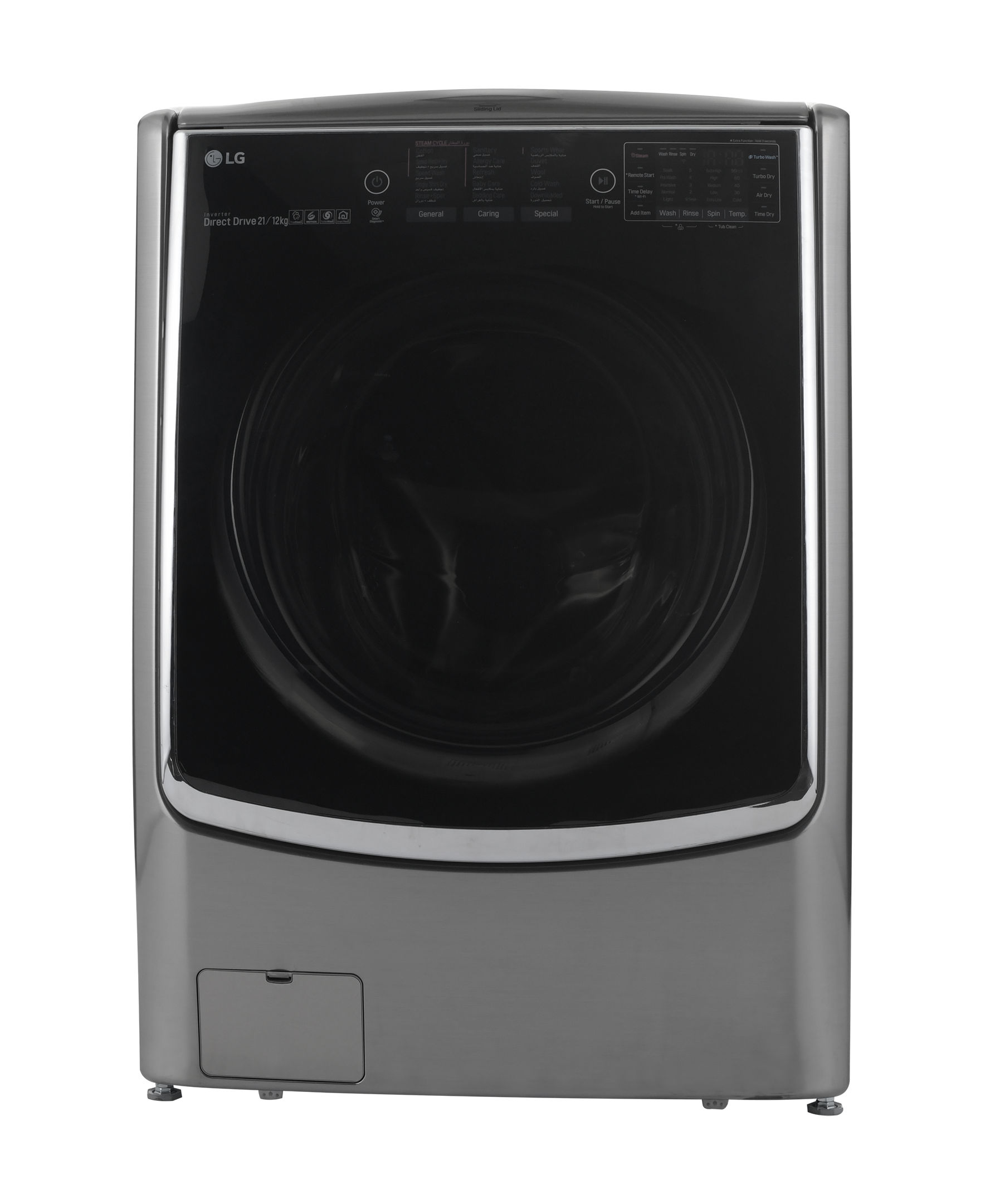 LG Front Load Fully Automatic Washer/Dryer, 21kg/12kg,TrueSteam, Stainless Silver