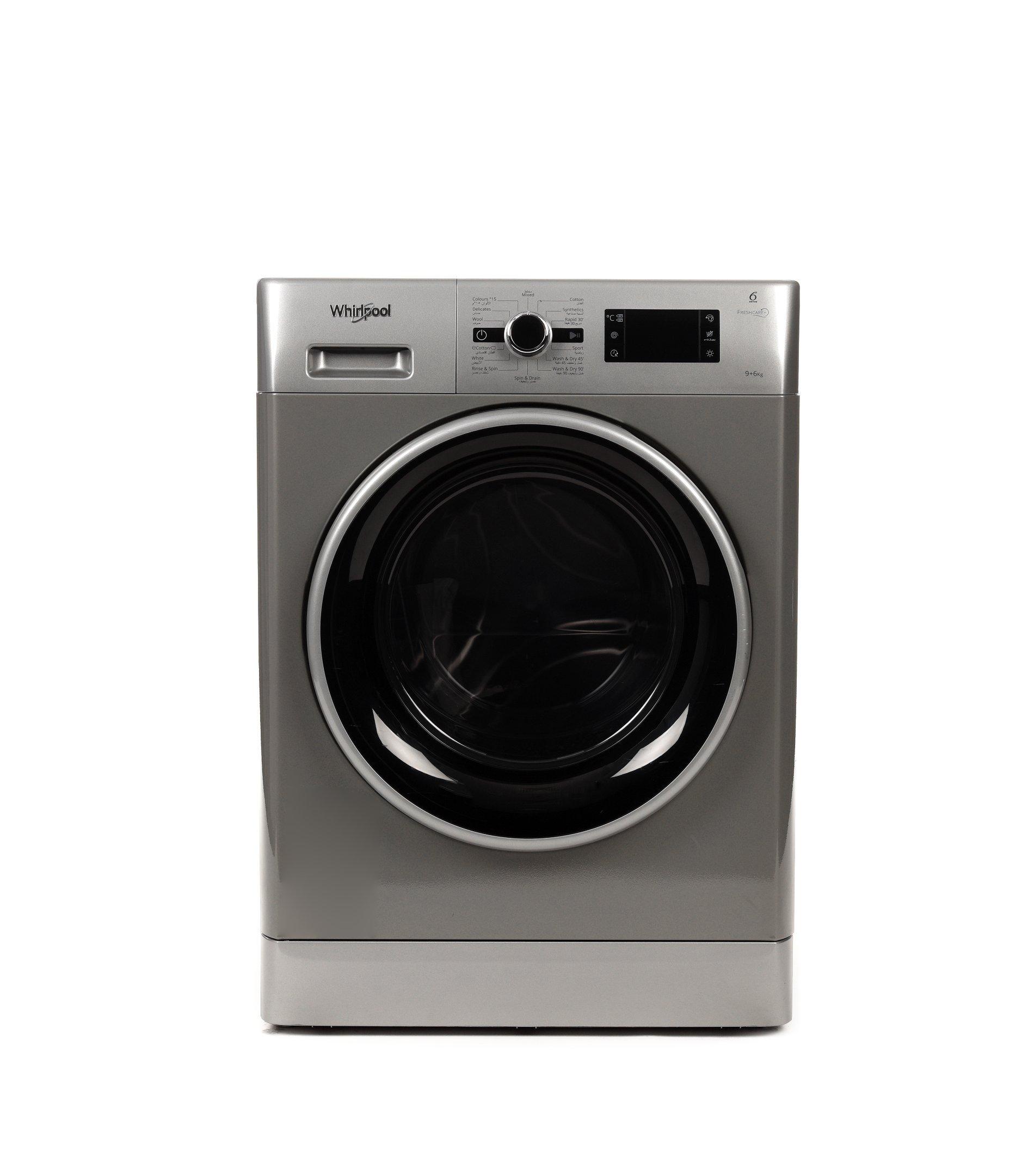 Buy Whirlpool Front Load Fully Automatic Washer 9 Kg/Dryer 6 Kg, 14 Programs, Silver in Saudi Arabia