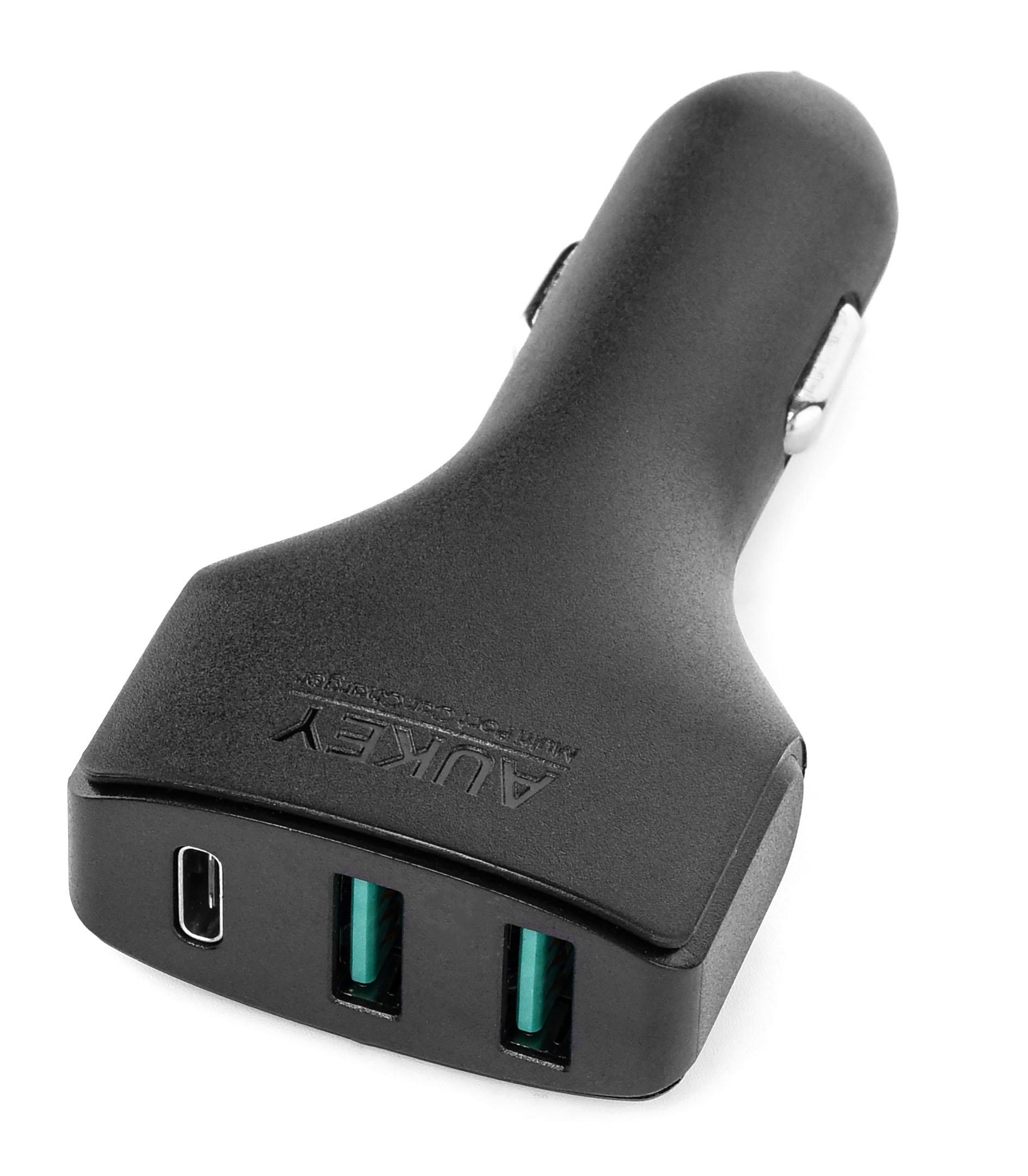 Aukey Car Charger with USB C Port & Dual Ai Power Ports with