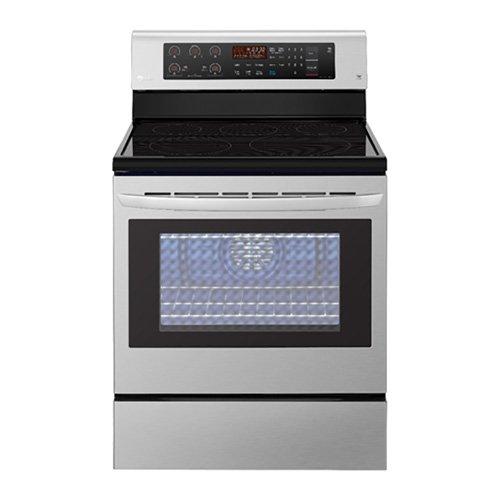 LG, Electric Range, 4 Black Ceramic Hobs 1 Warming Zone,6.3Cu.ft,Stainless Steel