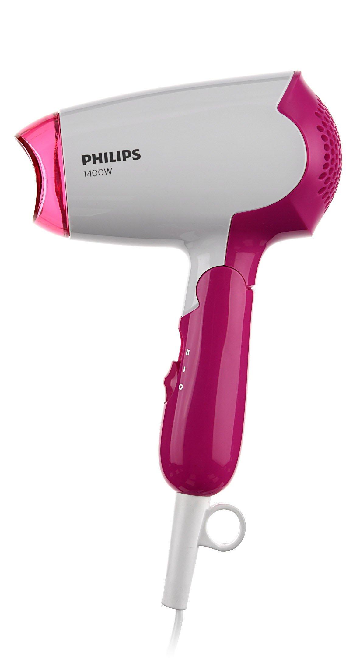 Buy Philips Compact Hair Dryer, 2 settngs, Foldable Handle, 1400W, Pink in Saudi Arabia