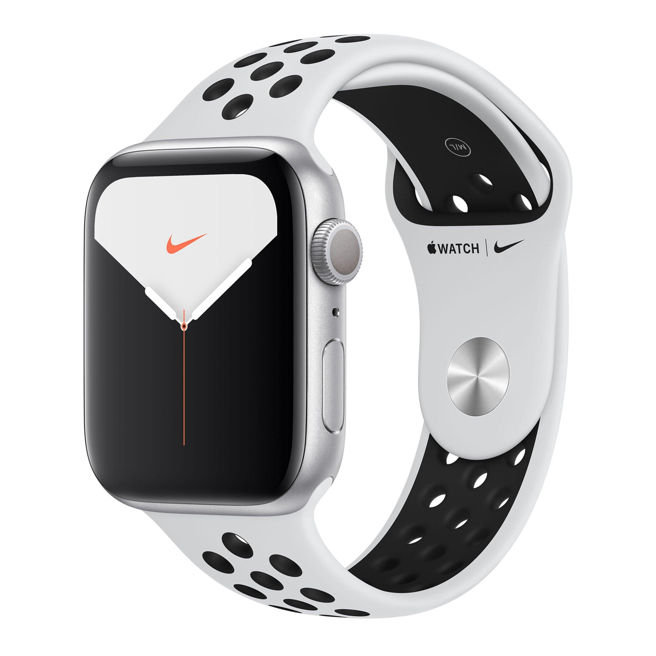 Apple Watch Nike Series 5 GPS, 40mm Silver Aluminium Case with Pure Platinum/Black Nike Sport
