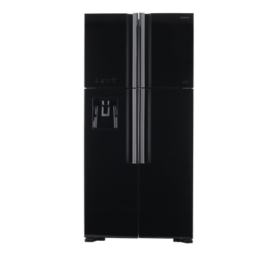 Buy Hitachi 4 Door Big French Standard Refrigerator 14Cu.ft, Freezer 5.1Cu.ft, Black in Saudi Arabia