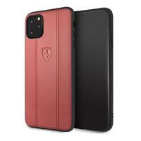Ferrari Off Track Leather Hard Case with Embossed Lines iPhone 11 Pro,Red